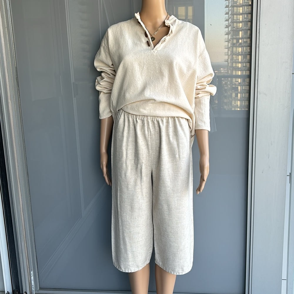 Vintage High Waisted Cotton Capris/Bermuda Shorts